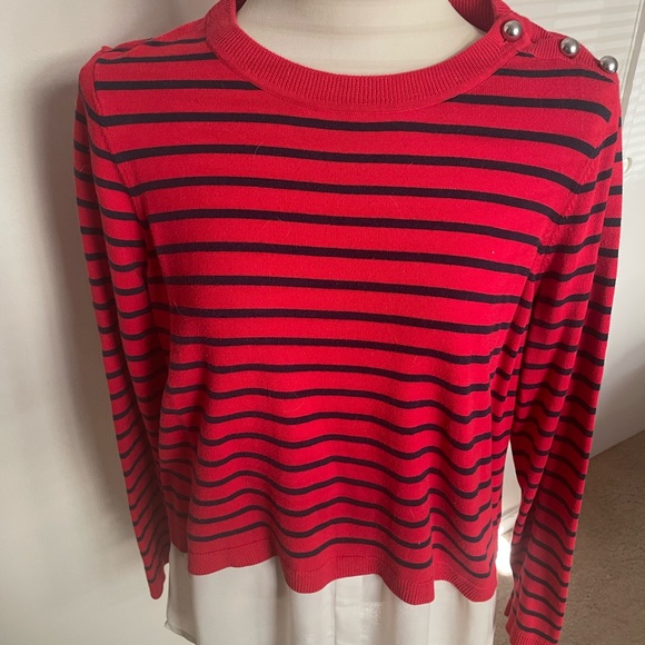 Red and navy stripe sweater - Picture 2 of 7